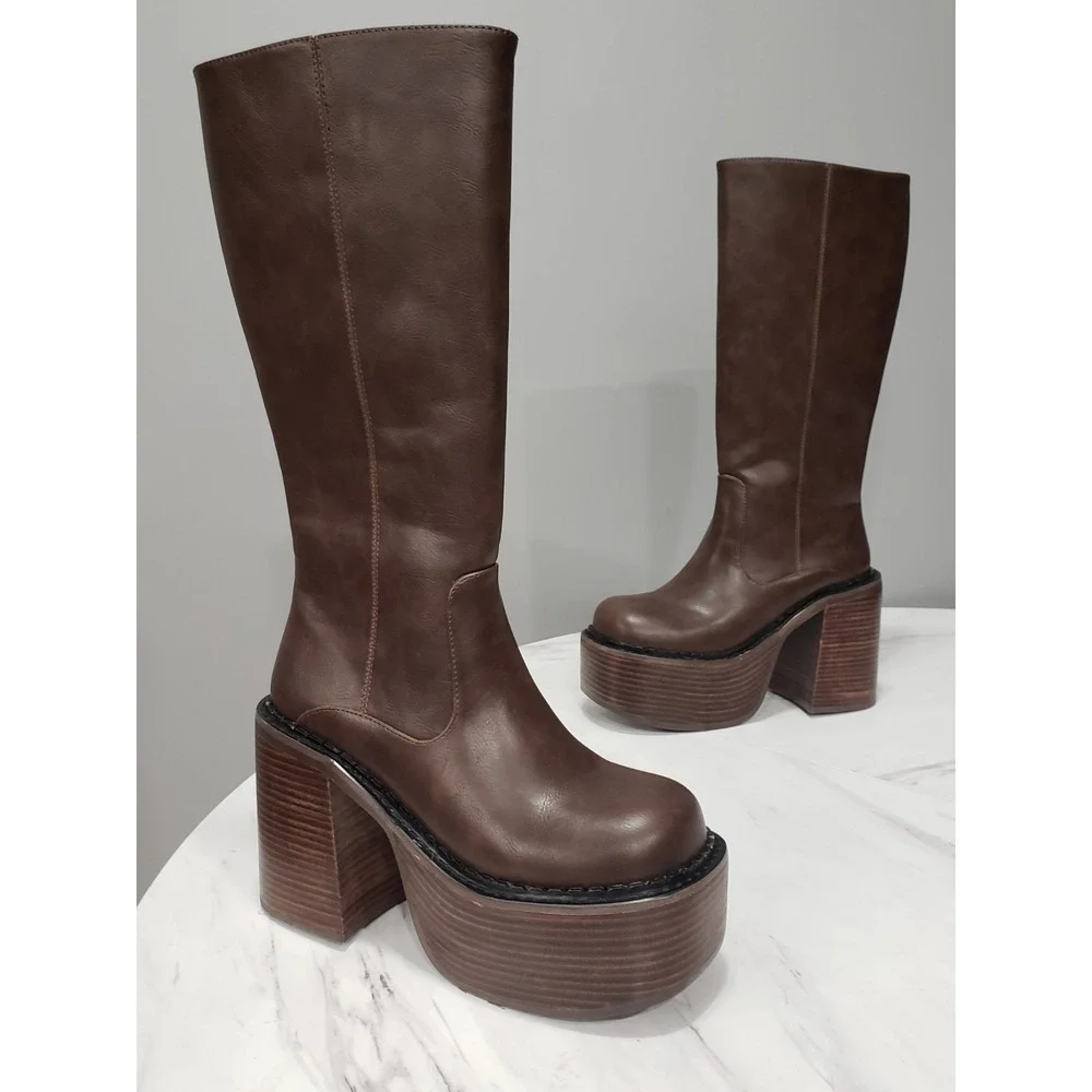 NEW NO BOX dELiA*s Delia's Vintage Soul Knee High Boots bratz y2k platform GOGO
